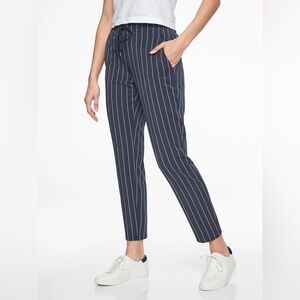 Athleta Stripe Midtown Ankle Pants Navy